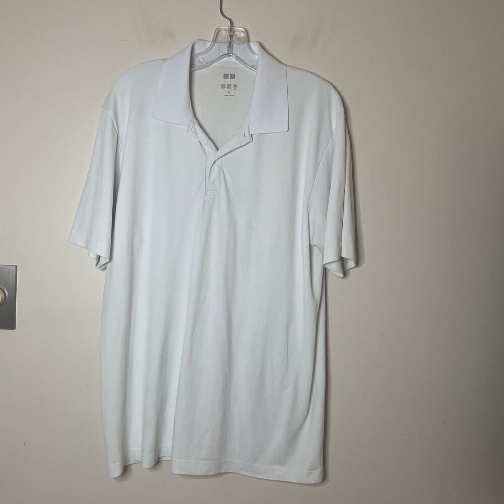 Uniqlo Dri Polo Shirt White Men’s Vented  Size XL